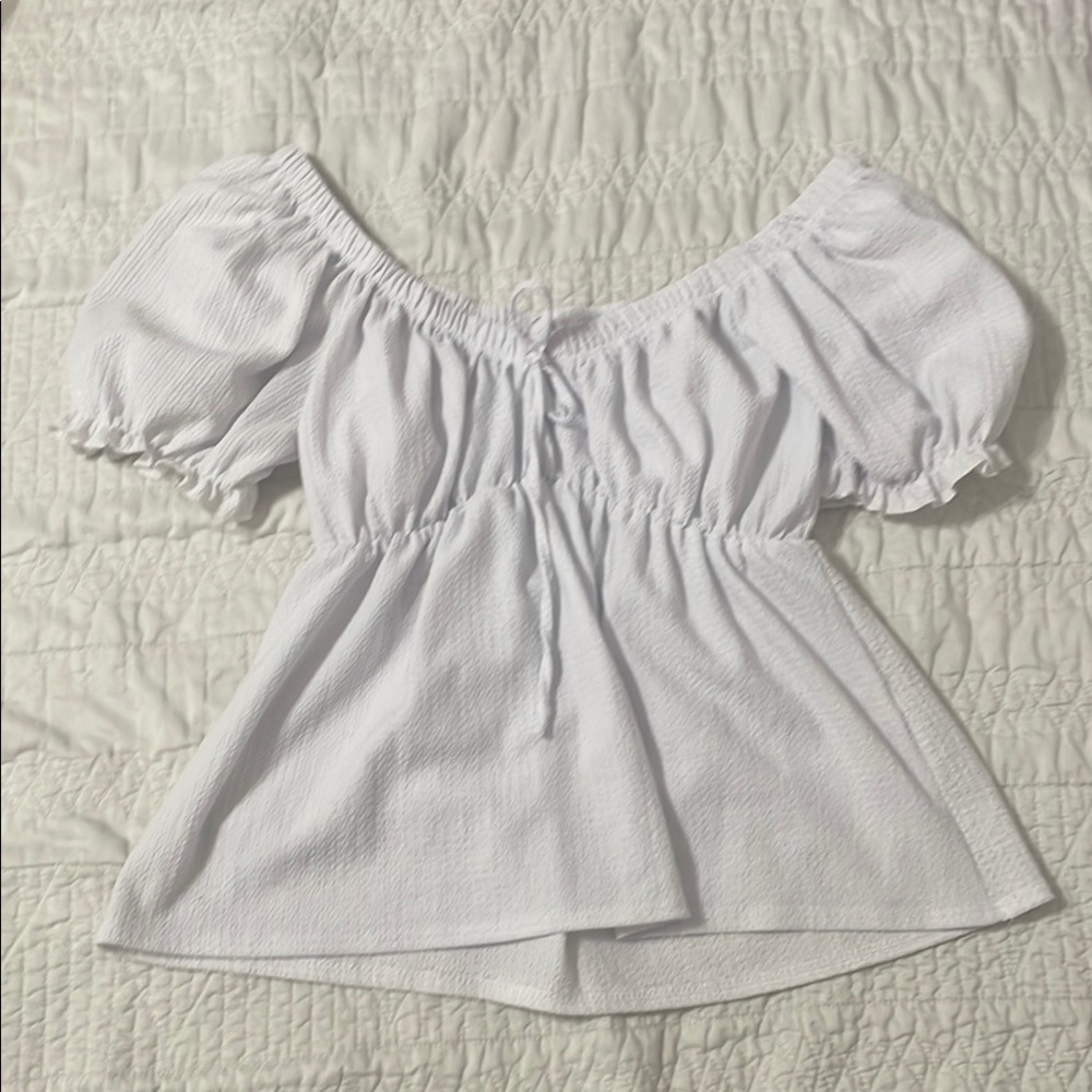 White Off-Shoulder Women's Top
